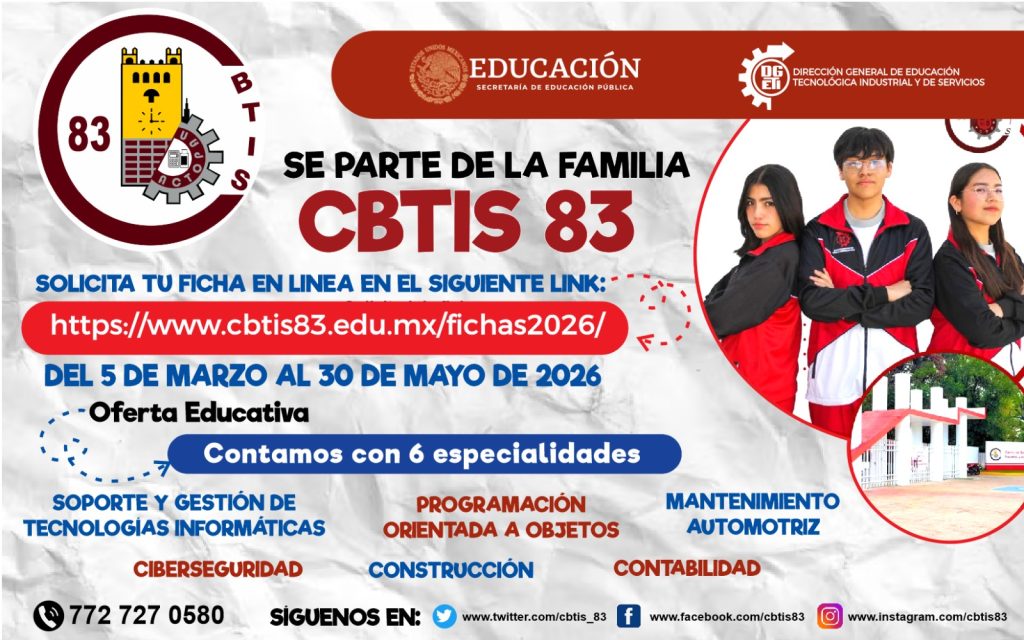 ¡Forma parte de la familia CBTis No. 83! 🎓❤️