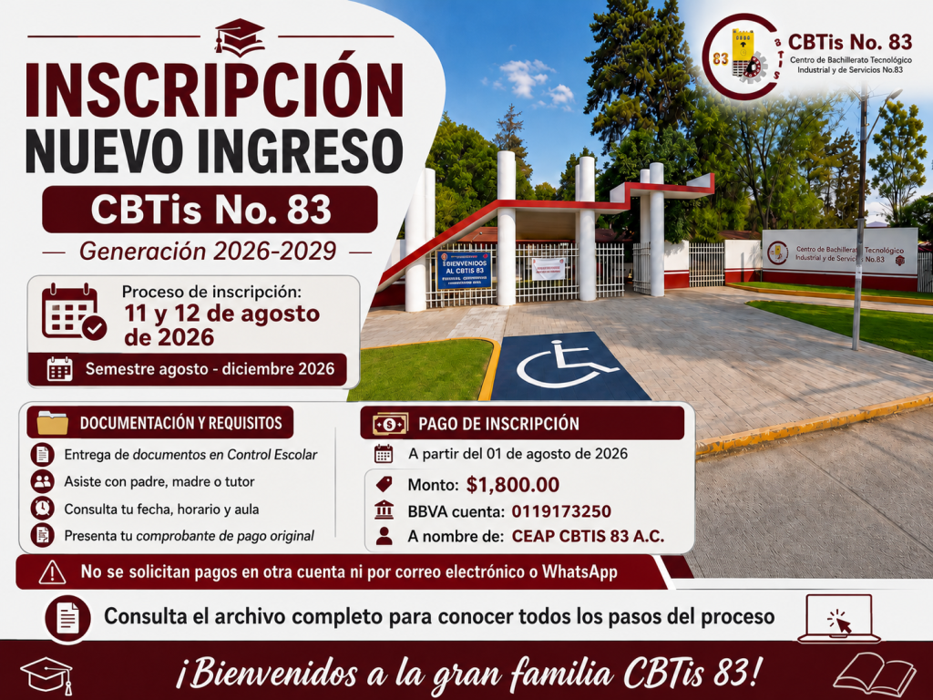 Inscripción Generación 2026-2029!