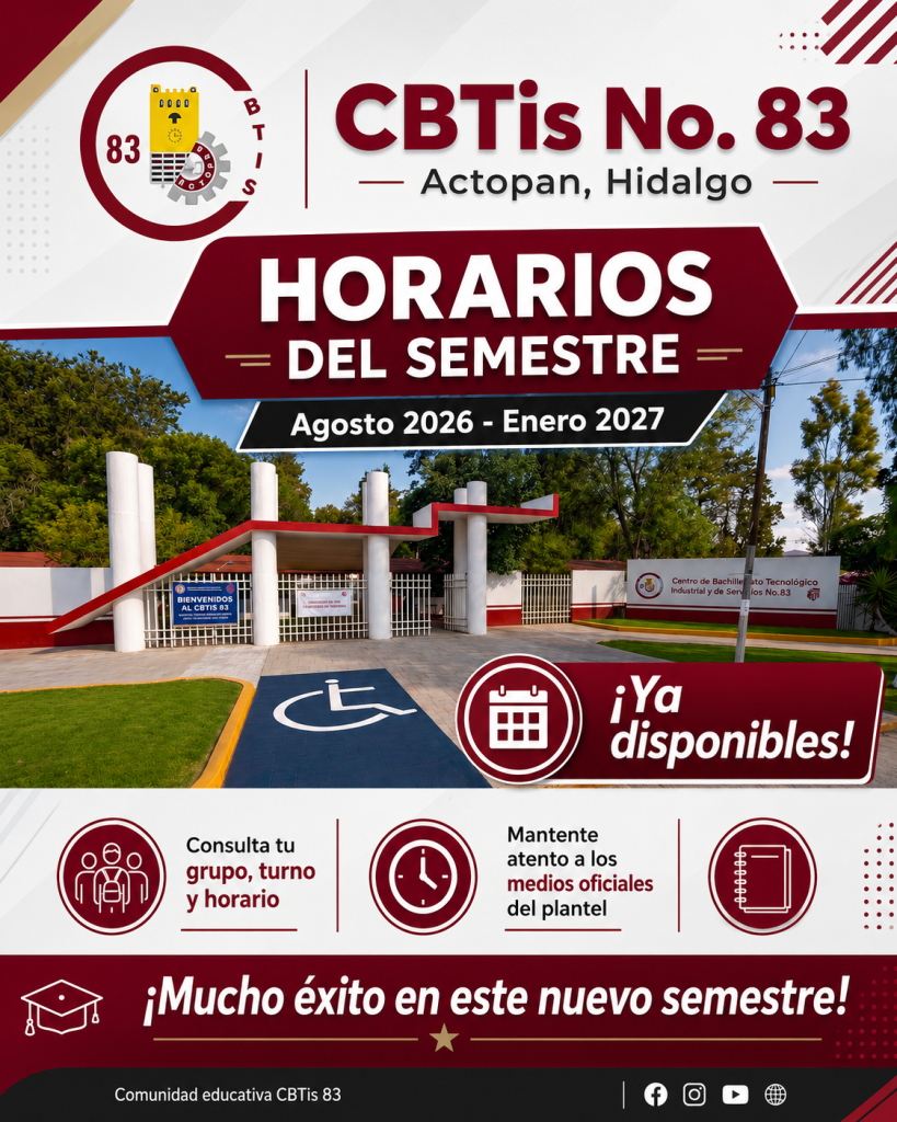 Horarios del semestre agosto 2026 - enero 2027